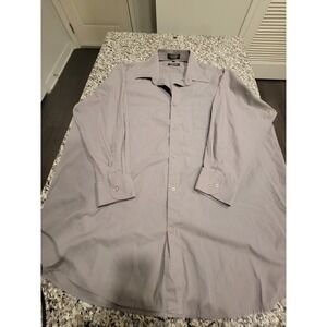 Amanti Italian Style Mens Dress Shirt Grey Long Sleeve Button Down Size 18 34 35